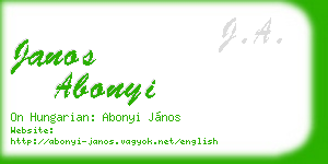 janos abonyi business card